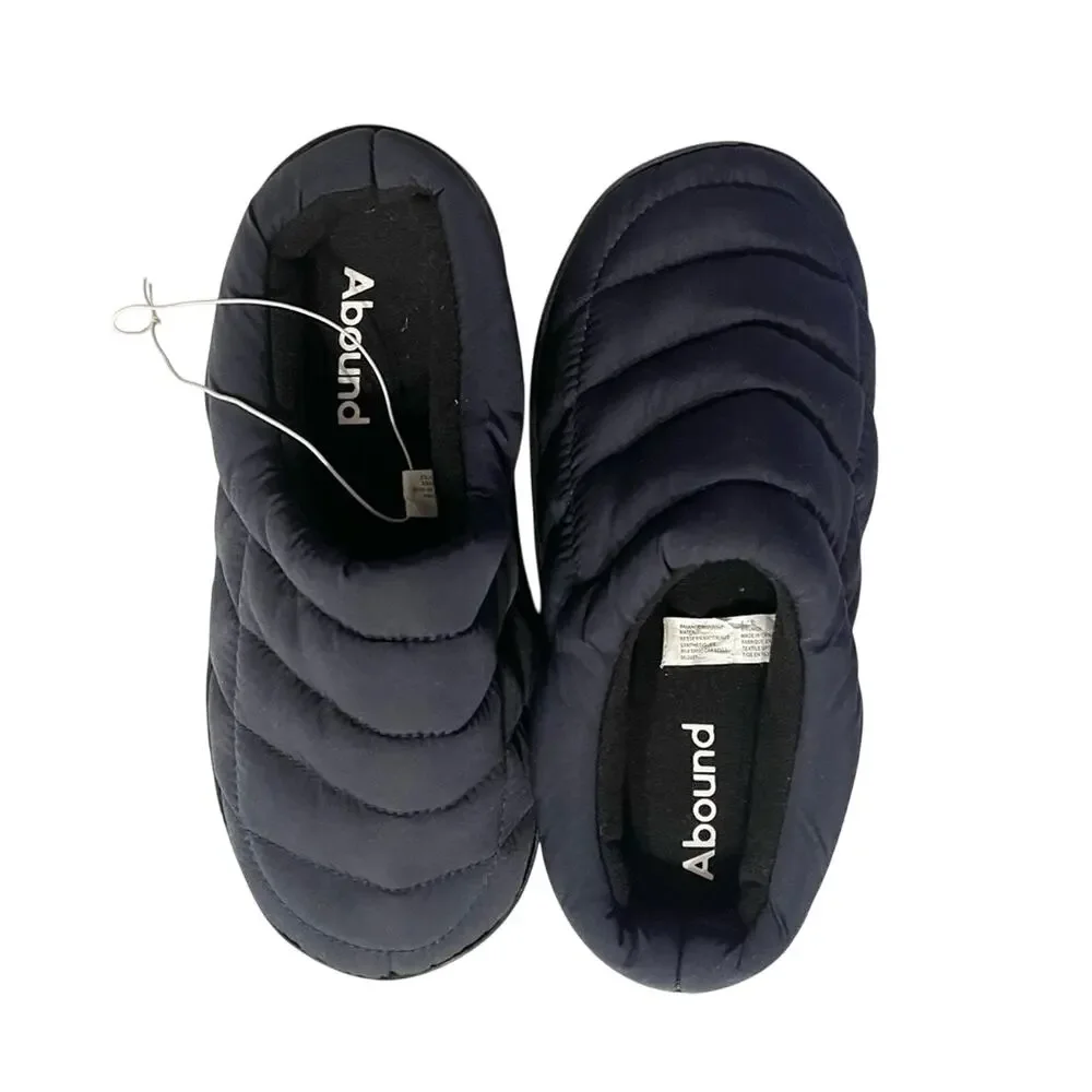 Abound Mens Nylon Closed Toe Indoor Outdoor Slippers Navy Blue Size 7/8 NWOT